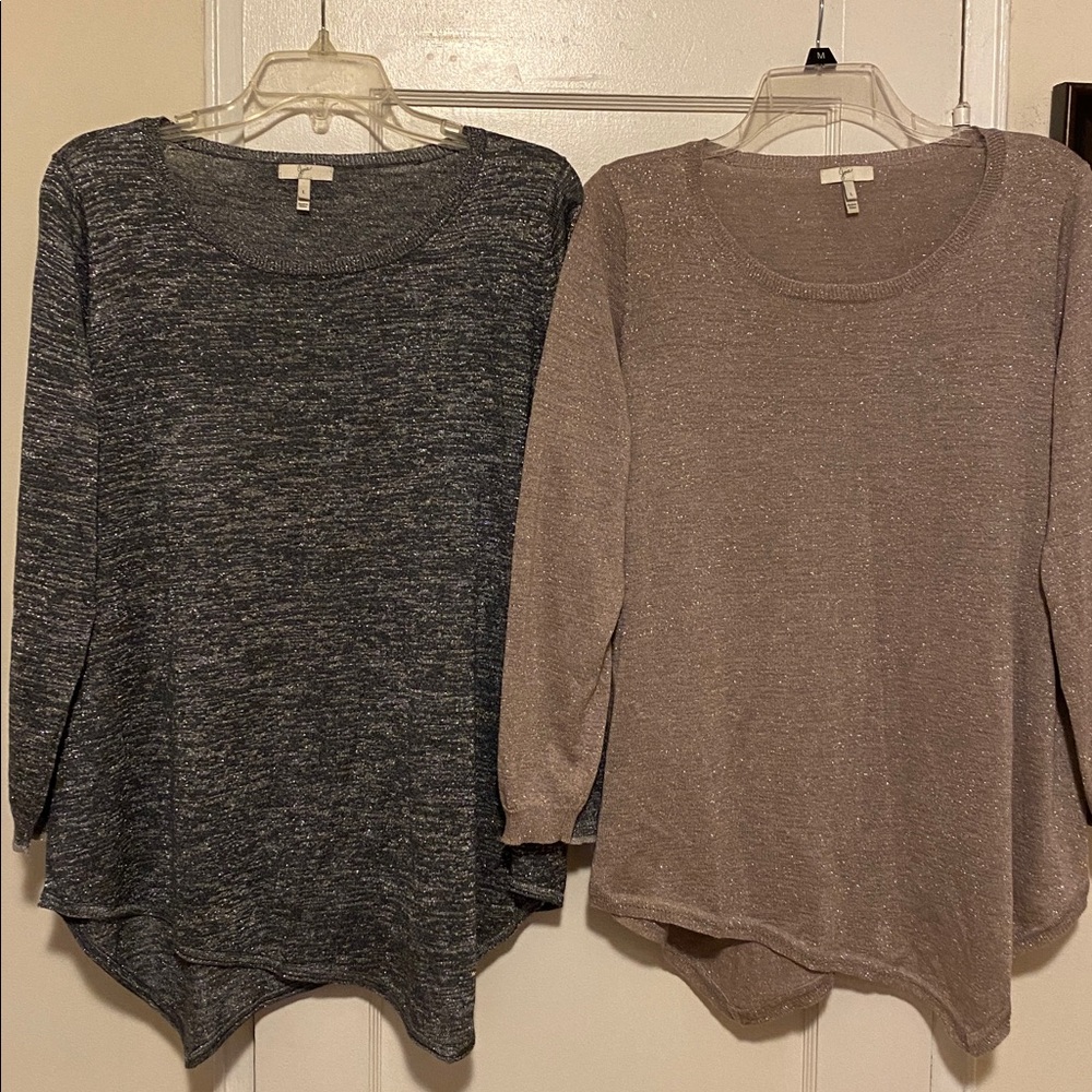 🎀 5/$20 🎀 2 Joie metallic sweaters - size large
